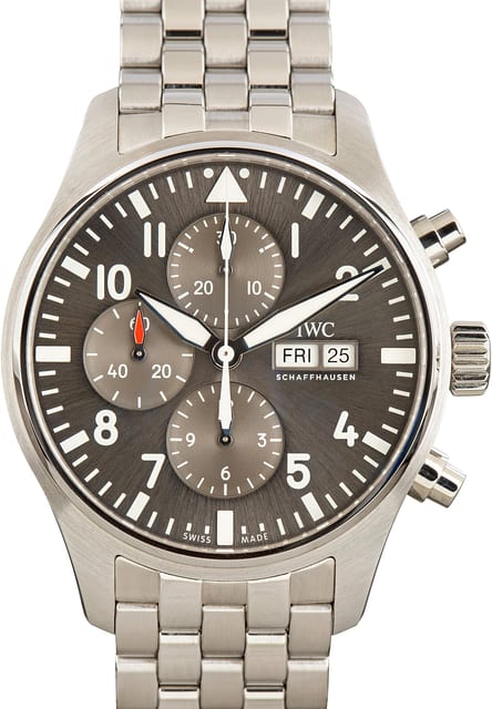 Pre-Owned IWC Pilot&rsquo;s Watch Spitefire Chronograph Ref IW377719 Grey Dial