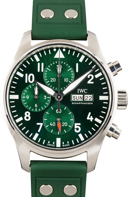 Pre-owned IWC Pilot's Watch Chronograph IW378005 Green Dial