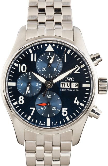 Pre-Owned IWC Pilot&rsquo;s Watch Chronograph 41 Ref IW388102 Blue Dial