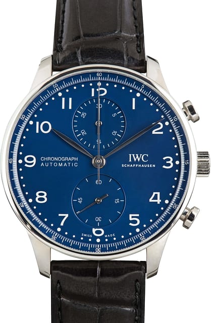 Used IWC Portugieser Chronograph Edition "150 Years" IW371601 Blue Dial