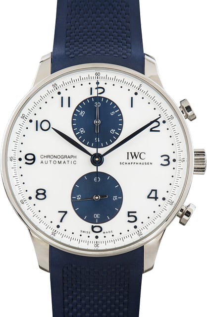 Pre-Owned IWC Portugieser Chronograph IW371620 White Arabic Dial