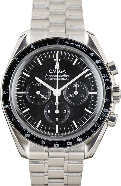 Used Black Dial Omega Speedmaster Moonwatch Stainless Steel