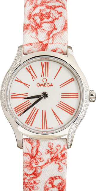 Omega De Ville Mini Tresor Steel on Red Toile de Jouy