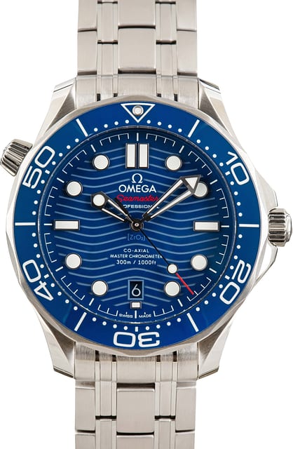 Mens Omega Seamaster Blue Wave Dial