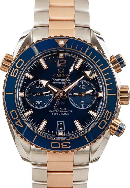 Omega Seamaster Planet Ocean 600M Steel & Sedna Gold Blue Dial
