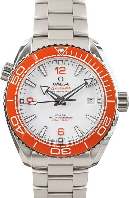 Omega Seamaster Planet Ocean 600M White Dial Orange Bezel
