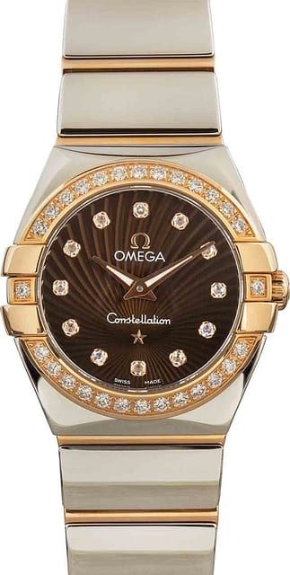 Ladies Omega Constellation Brown Supernova Diamond Dial