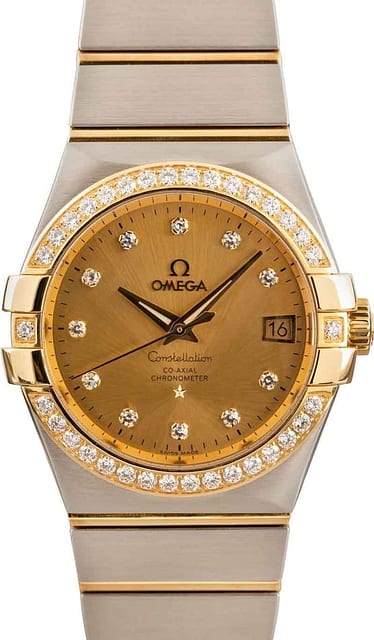 Omega Constellation Diamond Bezel & Champagne Dial