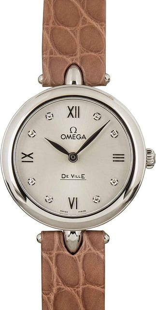 Omega De Ville Prestige Dewdrop Silver Diamond Dial