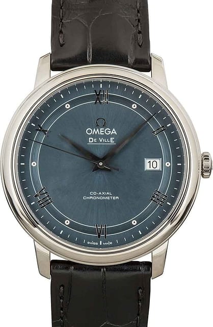 Omega De Ville Prestige Steel on Black Leather Strap