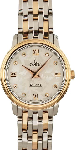 Omega De Ville Prestige Red Gold & Steel Butterfly Dial