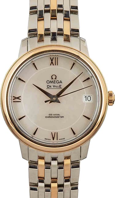 Ladies Omega De Ville Prestige Stainless Steel & 18k Red Gold