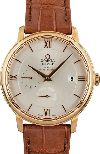 Omega De Ville Prestige Red Gold on Leather Strap