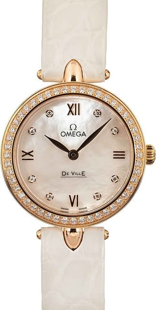 Ladies Omega De Ville Prestige 18k Red Gold "Dewdrop"