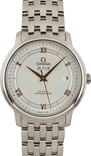 Pre-owned Omega De Ville Prestige Silver Dial