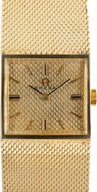 Vintage Yellow Gold Omega Cocktail Champagne Dial