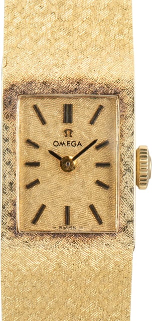 Vintage Yellow Gold Omega Cocktail Champagne Index Dial