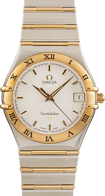Pre-owned Omega Constellation Silver Textured Dial