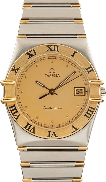 Pre-Owned Two Tone Omega Constellation Champagne Dial