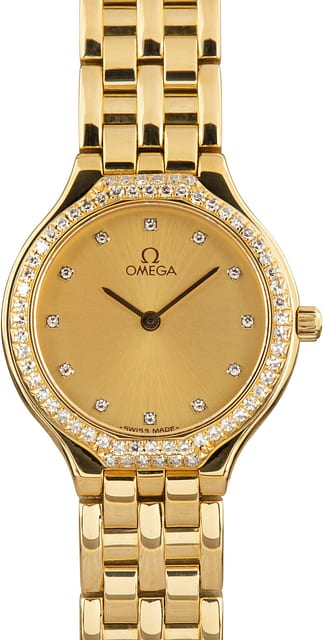 OMEGA Yellow Gold De Ville Diamond Dial & Bezel