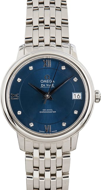 Pre-Owned Omega De Ville Prestige Blue Diamond Dial