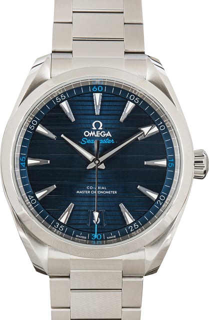 Pre-Owned Blue Dial Omega Seamaster Aqua Terra 150M Steel