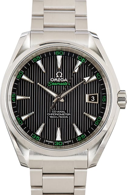 Pre-Owned Steel Omega Seamaster Aqua Terra Black Dial