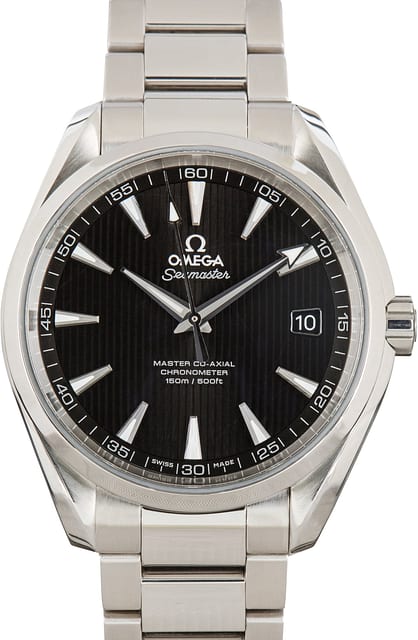Pre-Owned Black Teak Dial Omega Seamaster Aqua Terra 150M