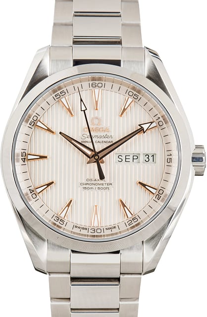 Pre-Owned Omega Aqua Terra 150M Teak Pattern Dial