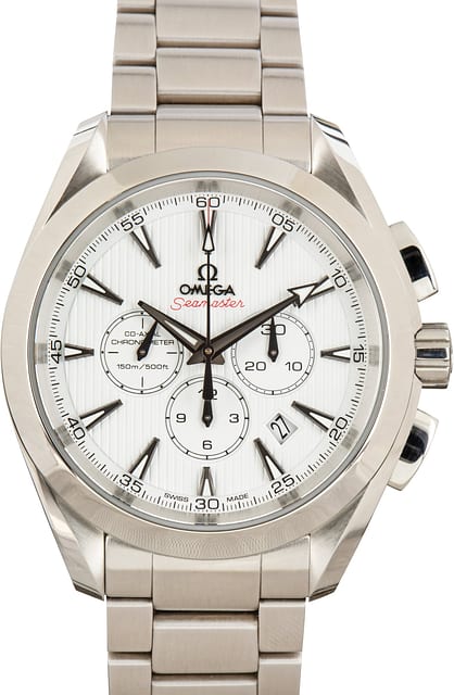 Pre-Owned Omega Seamaster Aqua Terra 150M White Chronograph Dial