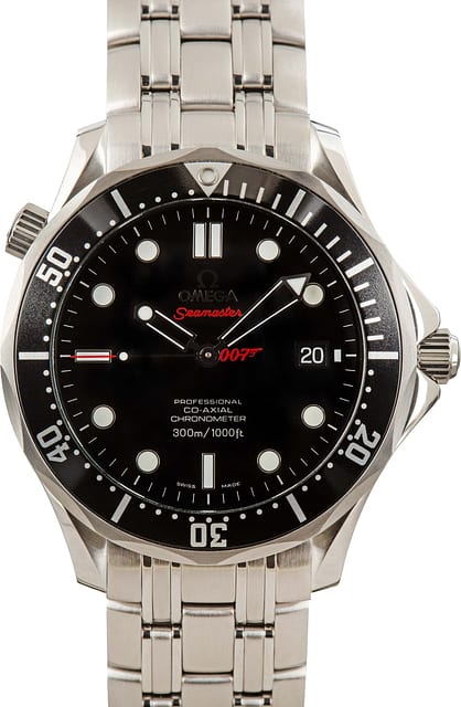 Pre-owned Omega Seamaster Black Dial Stainless Steel