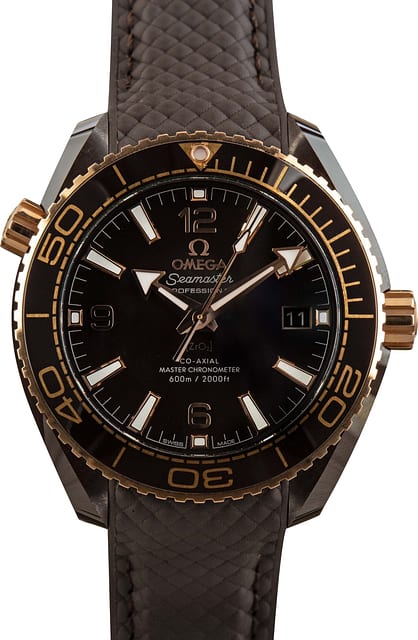 Pre-owned Omega Seamaster Planet Ocean Ceramic