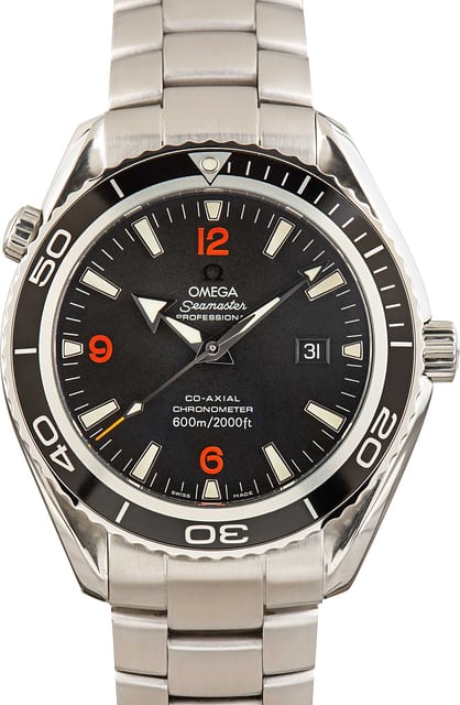 Used Steel Omega Seamaster Black Arabic Dial