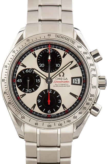 Used Steel Omega Speedmaster Date / Day-Date Silver Dial