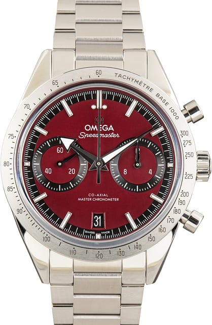 Pre-Owned Burgundy Dial Omega Speedmaster '57