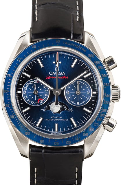 Pre-Owned Omega Speedmaster Moonphase Blue Chronograph Dial