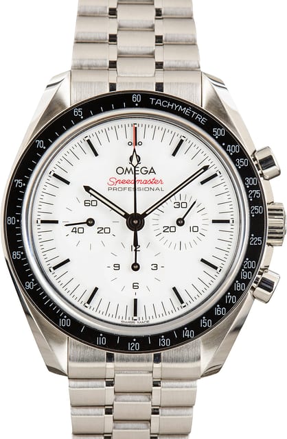 Used Steel on Steel Omega Speedmaster Moonwatch Professional White Dial