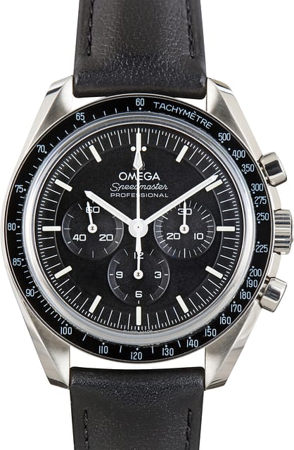Pre-Owned Black Dial Omega Speedmaster Moonwatch Professional Steel