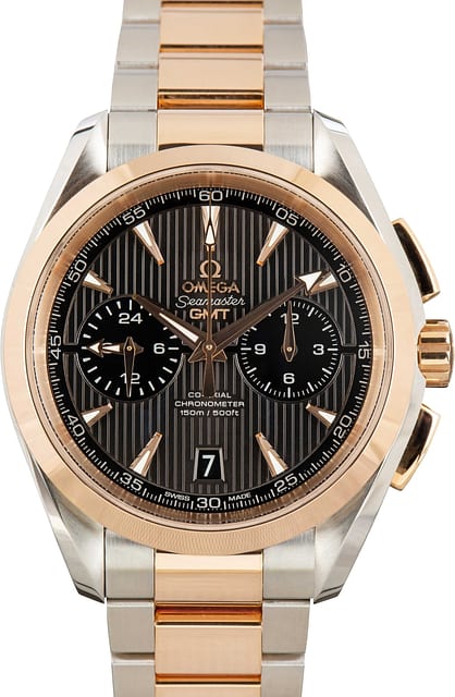 Omega Seamaster Steel & Red Gold Aqua Terra Grey Dial