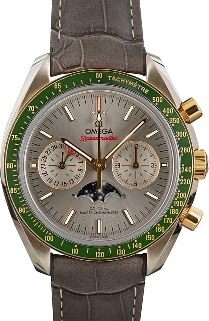 Omega Speedmaster Moonphase Steel on Leather Strap 44.25MM