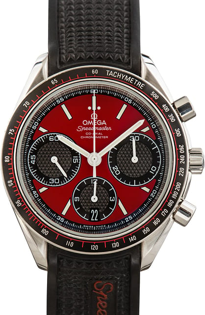 Pre-Owned Omega Speedmaster Racing Red Dial on Rubber Strap