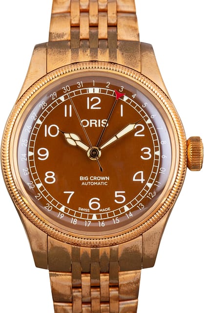 Oris Big Crown Bronze Pointer Date Brown Arabic Dial