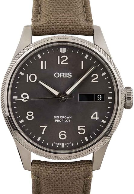 Oris Big Crown ProPilot Big Day Date Olive Textile Strap