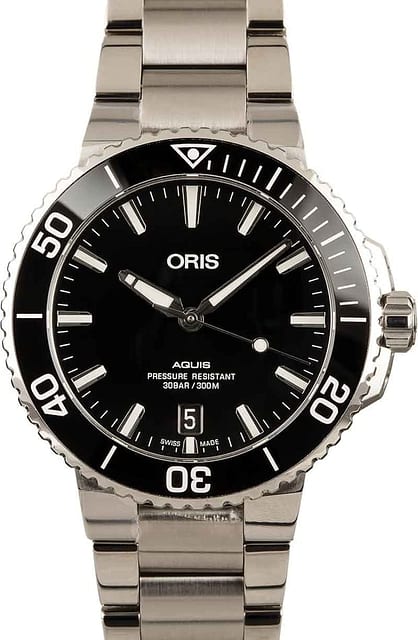 Mens Oris Aquis Date Steel