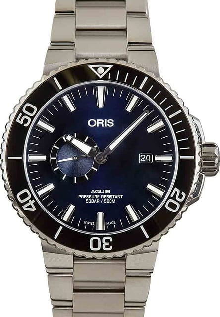 Oris Aquis Small Second, Date Blue Dial