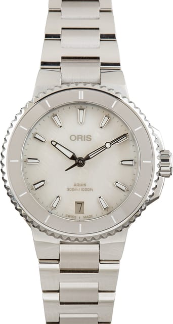 Oris Aquis Date Cream Mother of Pearl Dial