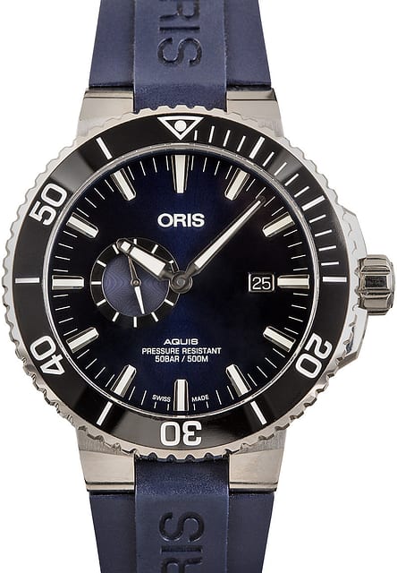 Oris Aquis Small Second, Date Blue