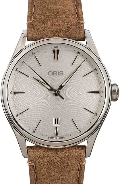 Oris Artelier Date Silver Dial & Leather Strap