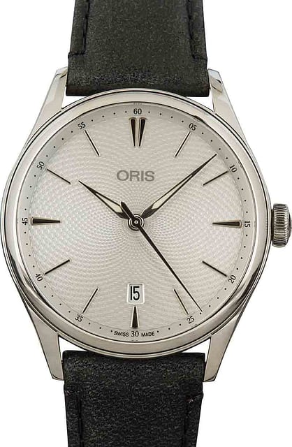 Oris Artelier Date Steel on Leather Strap