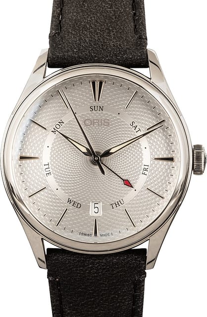 Oris Artelier Pointer Day Date Leather Strap